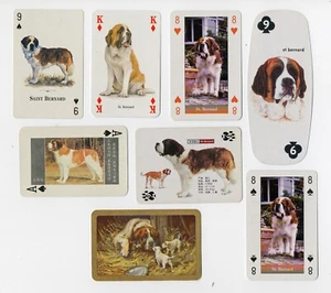 SAINT BERNARD COLLECTION OF SINGLE DOG COLLECTABLE PLAYING CARDS - Picture 1 of 1