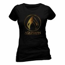 Women's Aquaman Movie Metallic Symbol Fitted T-Shirt