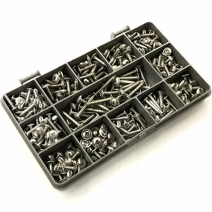 230 ASSORTED PIECE, STAINLESS STEEL FLANGE POZI PAN SELF TAPPING SCREWS KIT - Picture 1 of 2