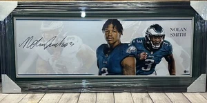 PHILADELPHIA EAGLES NOLAN SMITH JR SIGNED FRAMED PANORAMIC PHOTO BECKETT COA!!! - Picture 1 of 1
