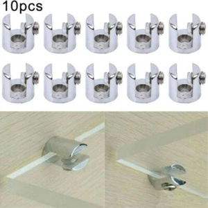 Clips Glass Bracket Clamp Shelves Zinc Alloy For Fixing Bathroom Glass - Picture 1 of 3