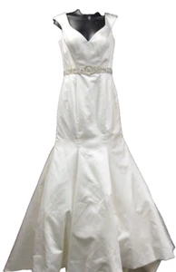 Allure Bridals Mermaid Wedding Dress bride gown Ivory train crystal 6193 S 8 NEW - Picture 1 of 10