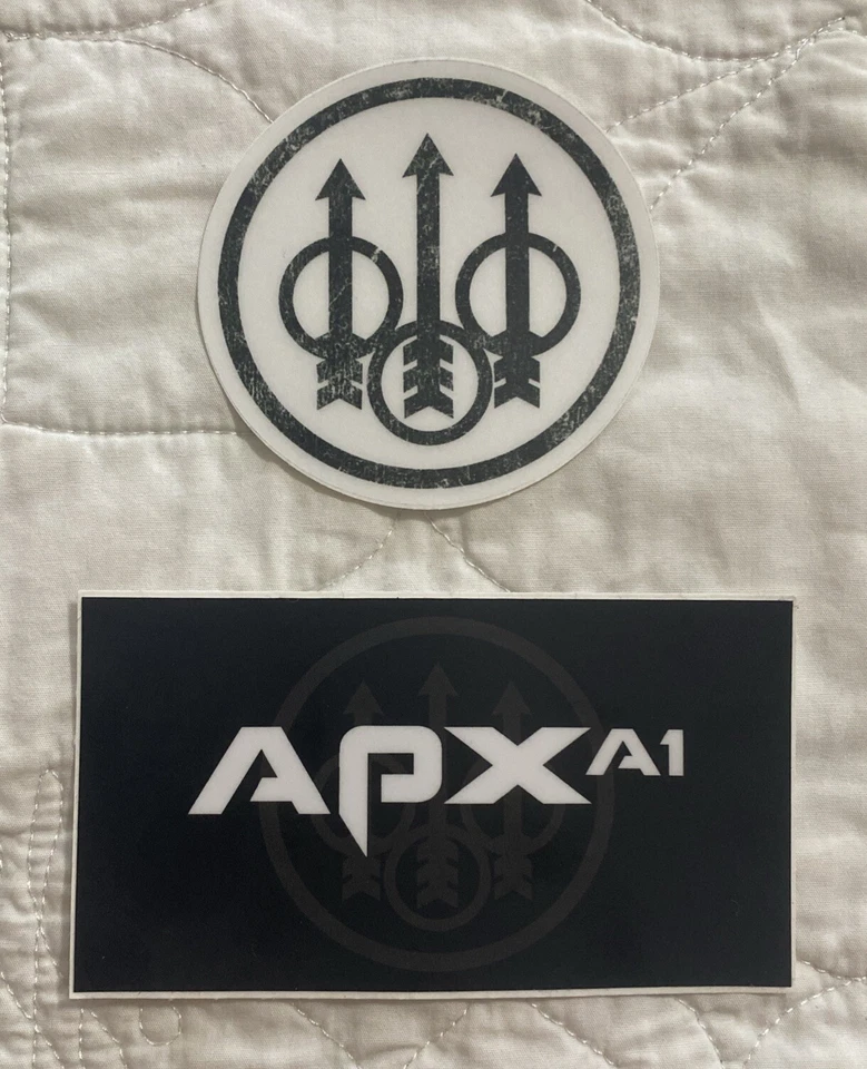 (2) Genuine Beretta Decal Stickers - APX A1 - Beretta Trident - “Dare in Brocca” - Image 1 of 3