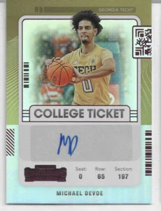 MICHAEL DEVOE 2022 PANINI CONTENDERS DRAFT PINK AUTO ROOKIE RC SP YELLOWJACKETS - Picture 1 of 1