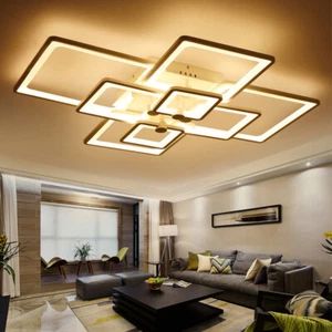 Modern Chandelier LED Dimmable Pendant Lamp Ceiling Light Living Room Fixtures - Picture 1 of 22