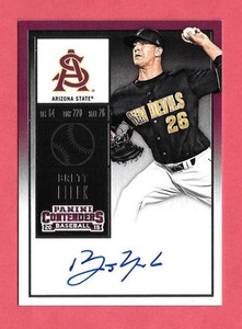 2015 Brett Lilek Panini Contenders College Ticket Rookie Auto - Miami Marlins