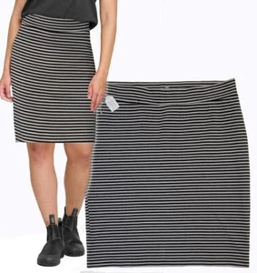 TOAD & CO Womens Black/Gray PASEO STRETCH PENCIL SKIRT Travel Casual MINT! L - Picture 1 of 3