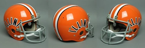 ILLINOIS FIGHTING ILLINI 1980-1982 Vintage Riddell TK Suspension Football Helmet Cover