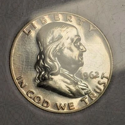 1962 50c Franklin Silver Half Dollar - Proof - Slab - SKU-X4274 - Image 1 of 4