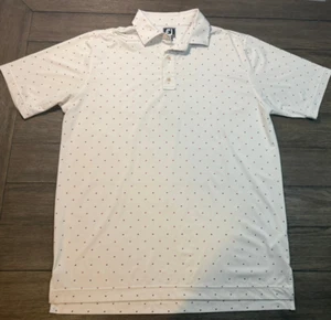 FootJoy FJ White Cube Block Geometric Athletic Fit Polo Shirt Golf Size XL - Picture 1 of 6