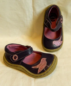Scarpe Livie & Luca bambina taglia 6 Pio Pio Bird viola con uccellino rosa glitter - Foto 1 di 8