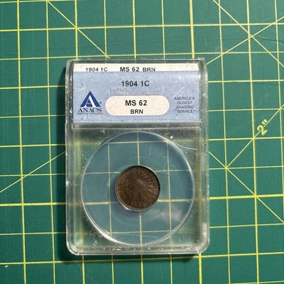 1904  Indian Head Cent Mint State 62 Brown - Image 1 of 4
