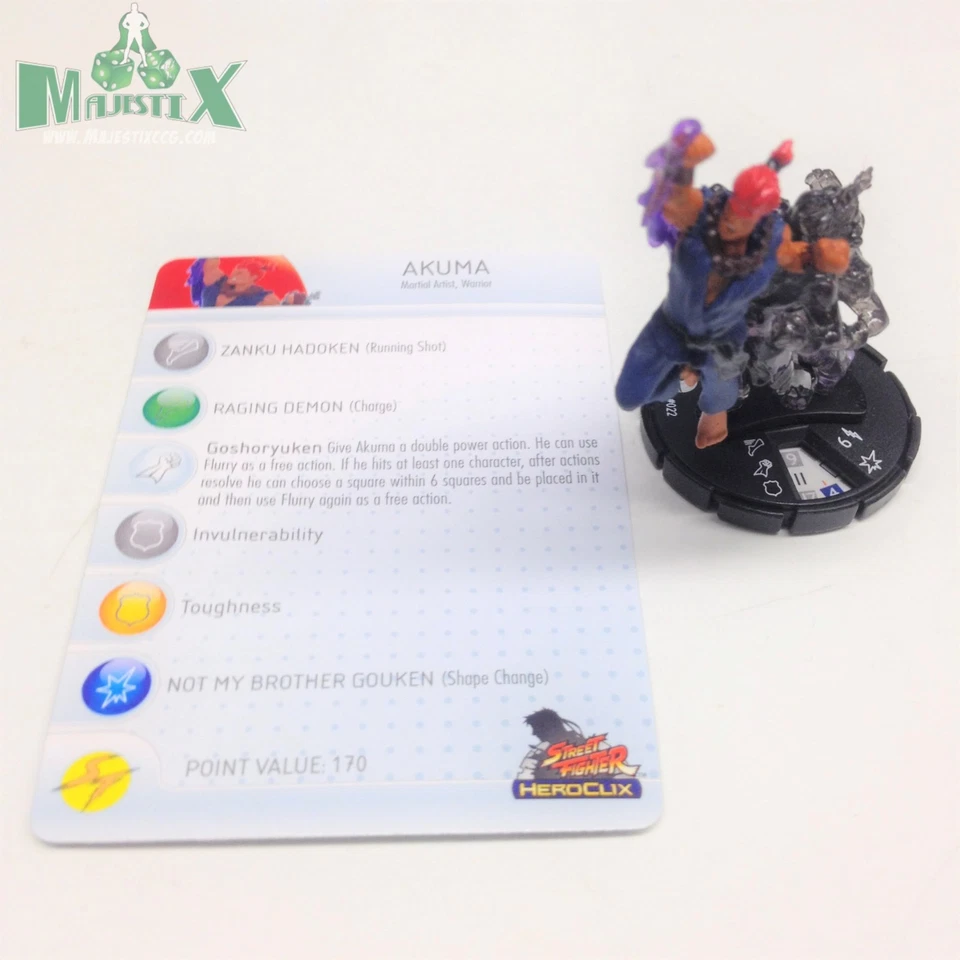 Heroclix Street Fighter Set Akuma #022 ¡Figura rara con tarjeta! Foto 1 de 1