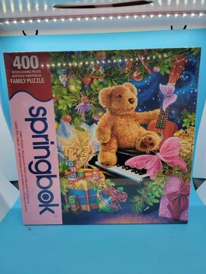 SPRINGBOK CHRISTMAS TREE, BEAR, PRESENTS 400 PIECE JIGSAW PUZZLE  ~ NEW & SEALED - Image 1 of 4