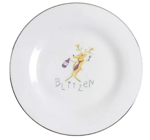 Plato de cena Pottery Barn Reindeer Blitzen 11 1/8" - Imagen 1 de 2