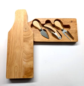 Utensilios ocultos en forma de botella de vino de madera tabla de cortar cuchillo abridor tenedor picnics - Imagen 1 de 5