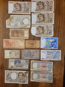 France Et Monde Lot De 16 Billets Anciens Divers À Trier P2314 - Picture 1 of 2