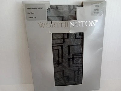 Worthington JC Penney Moda Medias GEO Control Transparente Top Pantimedias Talla 2 EE. UU. Foto 1 de 4