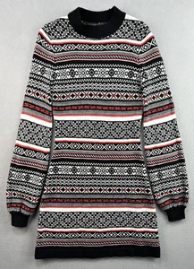 Free People Sweater Dress Small Faero Balloon Sleeve Wool Nordic Fair Isle - Picture 1 of 8