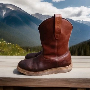 Red Wing Irish Setter Brown Leather Pull On Boots Men's Size 12D - Picture 1 of 13