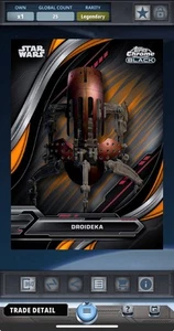 Star Wars DIGITAL Card Trader Chrome Black ‘24 Legendary Base Droideka 25cc - Picture 1 of 2