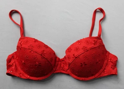 PINK By Frankies Bikinis Para Mujer Ryder Push-Up Ojales Top AC2 Bandana Rojo Pequeño  Foto 1 de 3