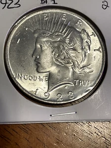 Better - 1923 Peace Silver Dollar - 90% US AU - Picture 1 of 2
