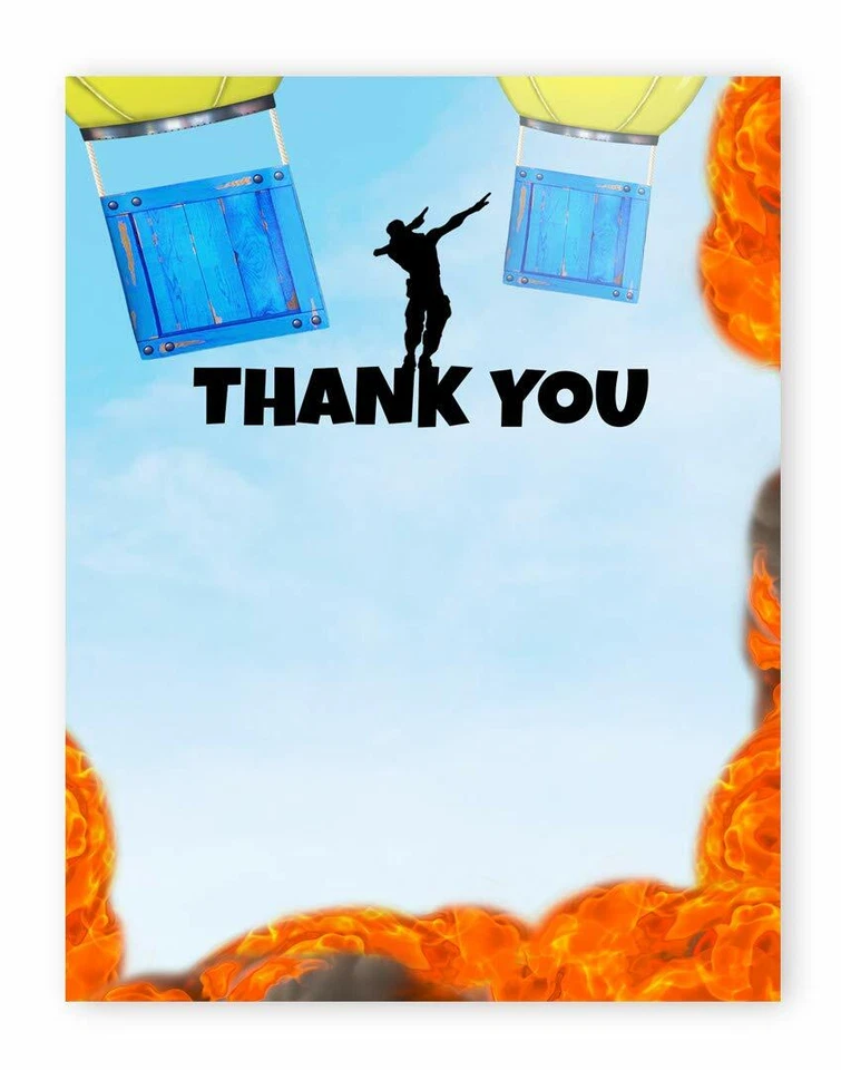 Battle Gaming Thank You Cards - 20 Cards + 20 Envelopes - Gaming Party Thank - Image 1 of 1