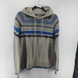 brave soul sweater men size small gray knit holliday pullover acrylic hoodie - Picture 1 of 8