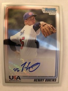 2010 BOWMAN CHROME HENRY OWENS 18U USA BASEBALL AUTOGRAPH ROOKIE USA-HO