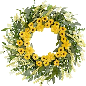 Spring Wreath 22 Inch Spring Wreaths for Front Door Artificial Summer Wreath wit - Picture 1 of 12