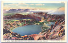 Postcard Wyoming Twin Lakes & Rock Creek Canyon Cooke-Red Hwy c1936 Linen UNP G5