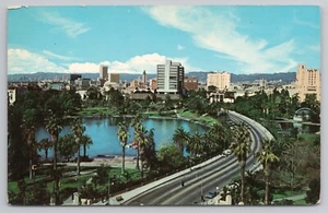 Wilshire Blvd. Postal de MacArthur Park en Los Ángeles California CA - Imagen 1 de 2