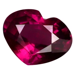 1.24 ct Pretty Heart Cut (7 x 6 mm) Tanzania Purplish Pink Rhodolite Garnet - Picture 1 of 1
