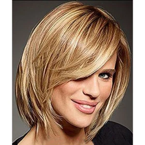 Shaggy Sparkling Women Blonde Brown Capless Straight Short Synthetic Wig Hair - Picture 1 of 6