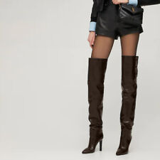 Womens Winter Pointed Stilettos with High Heels Side Zipper Over The Knee Boots