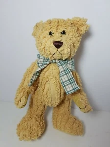 Fiesta Plüsch Chenille Sitzsack Bär mit Knopfgelenken - Vintage Look - karierter Schal - Bild 1 von 9