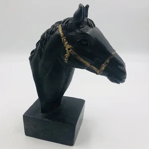 Equine Horse Head Bronze Sculpture On Base Bookend Decorative Statement - Picture 1 of 10