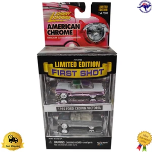 Diecast Model Car 1:43 1955 Ford Crown Victoria Johnny Lightning American Chrome - Picture 1 of 4