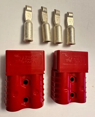 Anderson SB120 Connector Kit Red 4 Ga, 2-Housings & 4-Contacts