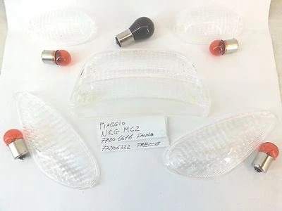KIT 4 GEMME FRECCE + VETRO FANALE POSTERIORE TRASPARENTI PIAGGIO NRG MC 2  - Immagine 1 di 3