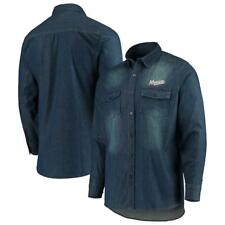 Men's Antigua Denim Minnesota Wild Outlook Long Sleeve Button-Up Shirt, Size: XL