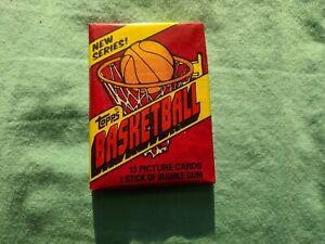 1981-82 Topps Basketball NEVER OPENED Wax Pack - Bird + Magic 1st full cards!