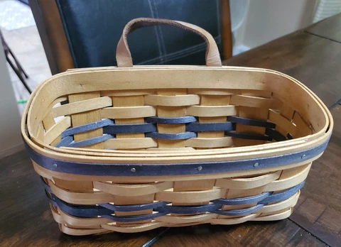 Longaberger Small Rectangular Basket 1995 Wall Hanger 8" Cover