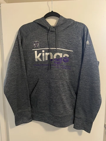 Sacramento Kings Mens Adidas Gray Pullover Hoodie Size XL NBA Cover