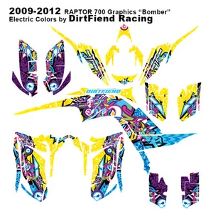 Raptor 700 Graphics 09-12 DFR “Bomber” Electric Colors Full Wrap Yamaha - Picture 1 of 1