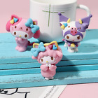 3Pcs Cute Kuromi My Melody Cosplay Animal Figure Toy Figurine Cake Toppers Decor