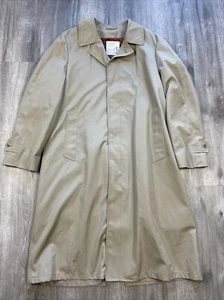 Trench da uomo lungo London Towne taglia 42 misto cotone marrone chiaro fodera rimovibile - Foto 1 di 12