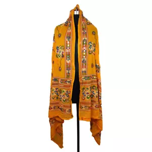 Women's Cotton Dupatta Wrap Stole Mirror Work Embroidery Ethinic Scarves Chunni - Picture 1 of 103