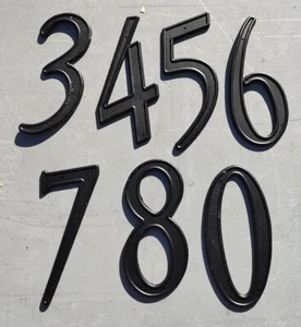 4 Inch Black House Numbers No 1s or 2s - Picture 1 of 12